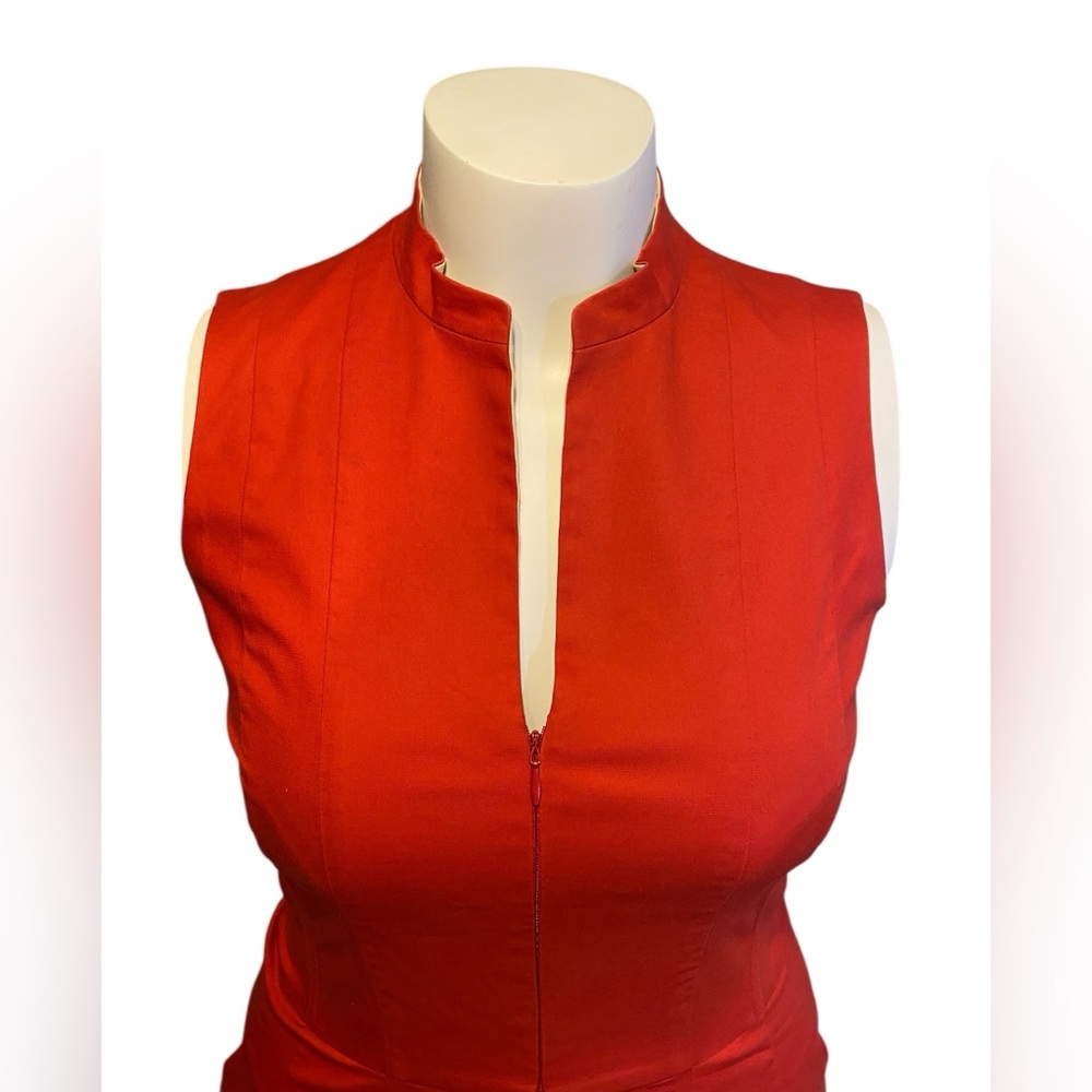 Akris Red Sleeveless Fit & Flare Dress Women’s Size 8 - Picture 5 of 14